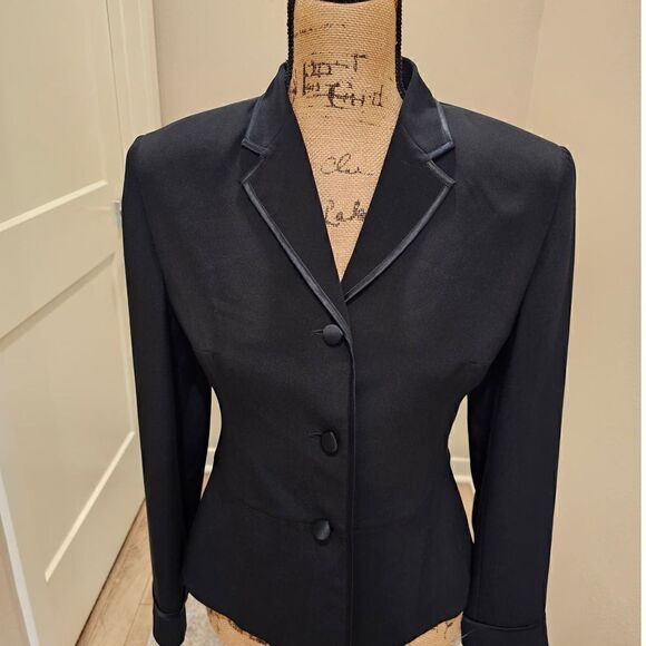 Ann Taylor Loft Silk Blazer with Satin Trim Size 2P - Picture 1 of 10